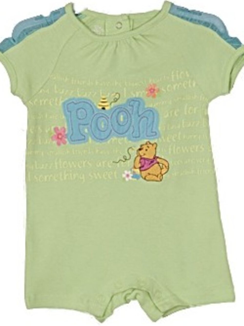 Vintage Disney - Baby Girls' Green and Aqua Pooh Romper